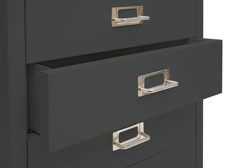 Caisson à tiroirs armoire de bureau 55x40x41 cm 4 tiroirs en acier gris foncé 04_0008267