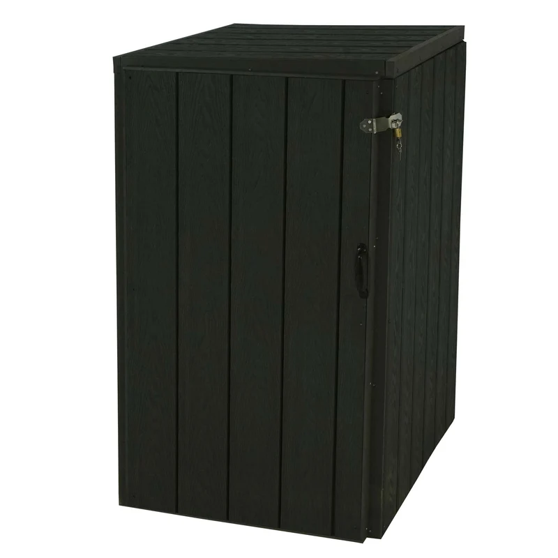 Abris poubelles verrouillables pour une ou deux poubelles 80 à 240 litres en WPC anthracite 04_0008250