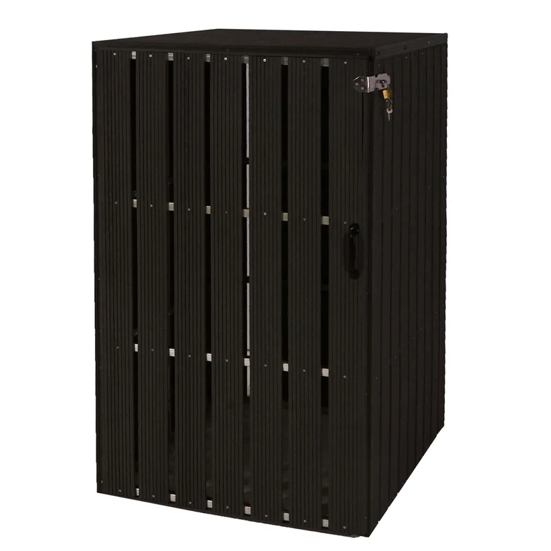 Abris poubelles pour conteneur 80 à 240 litres 115x77x97 cm acier et WPC anthracite 04_0008248