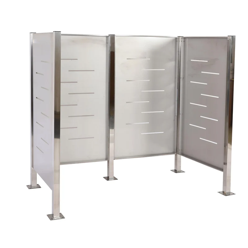 Abris poubelles pour conteneur jusqu'à 240L 150x165x85 cm métal acier inoxydable 04_0008194