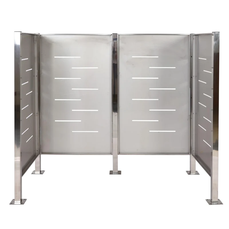 Abris poubelles pour conteneur jusqu'à 240L 150x165x85 cm métal acier inoxydable 04_0008194