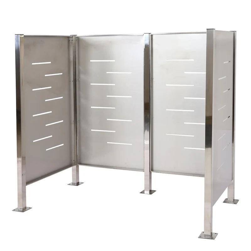 Abris poubelles pour conteneur jusqu'à 240L 150x165x85 cm métal acier inoxydable 04_0008194