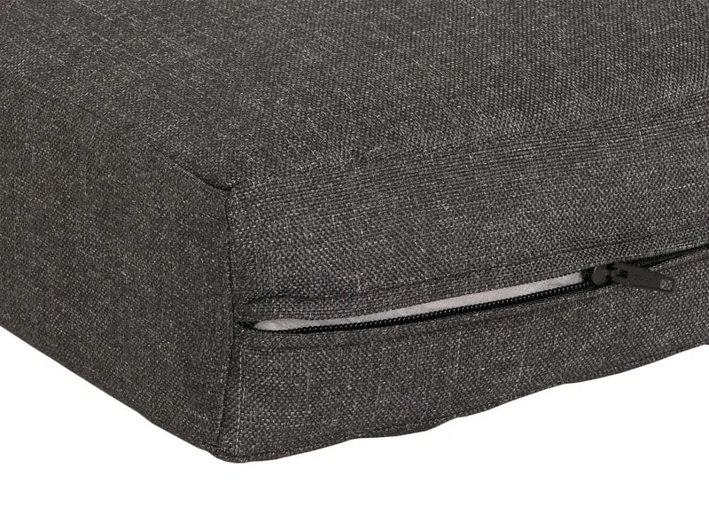Salon de jardin avec table canapé fauteuil table corde maille bois acacia coussin gris foncé 04_0008308