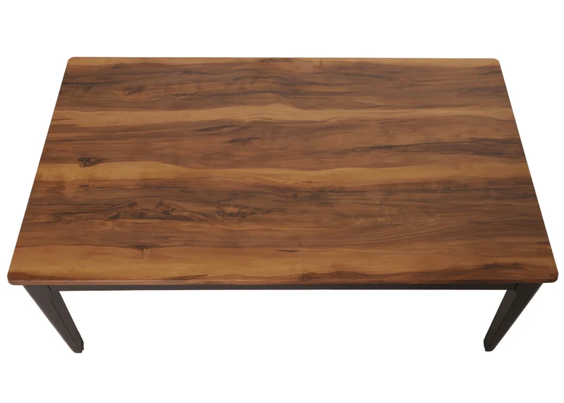 Table basse table d'appoint en bois et HPL 46 x 120 x 70 cm aspect bois de sheesham pieds foncés 04_0008459
