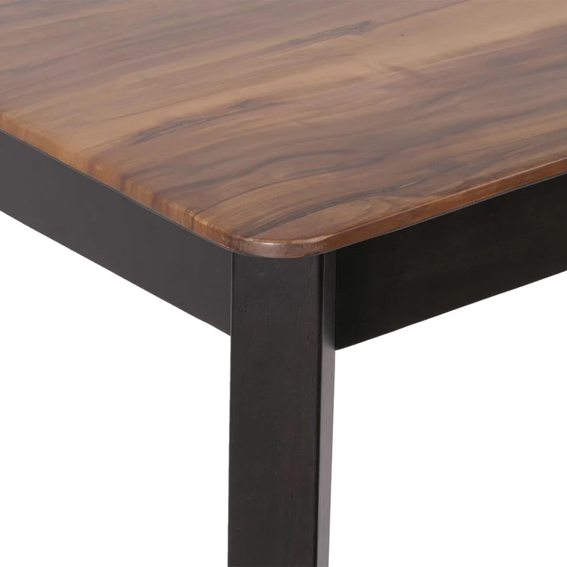 Table de salle à manger en bois et HDF 160-200 x 90 cm extensible aspect bois de sheesham pieds foncés 04_0008546