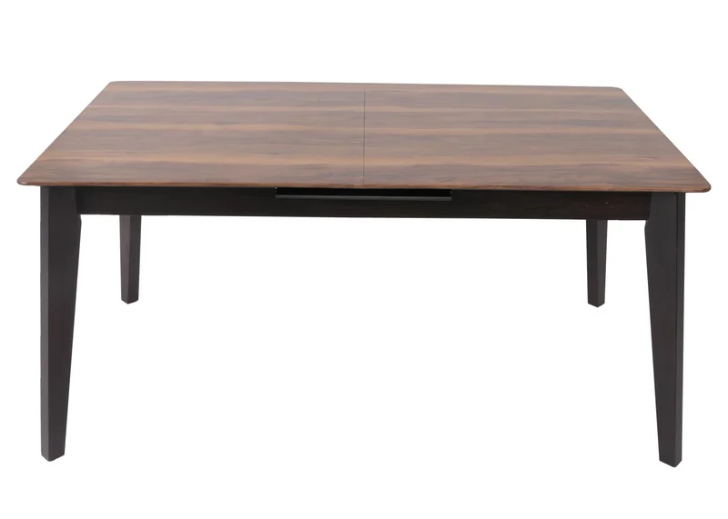 Table de salle à manger en bois et HDF 160-200 x 90 cm extensible aspect bois de sheesham pieds foncés 04_0008546