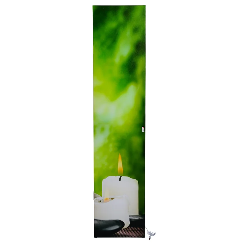 Paravent 4 panneaux séparateur de pièce minuterie motif orchidée 180 x 160 cm 2 led 04_0008631