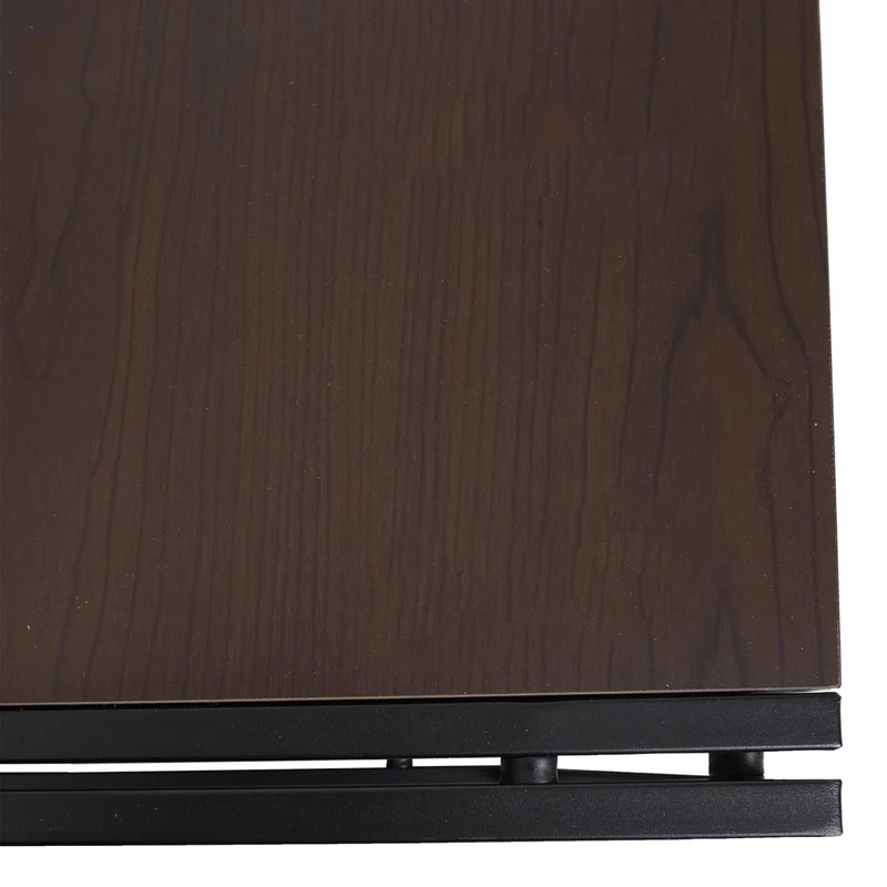 Table basse table d'appoint avec deux tiroirs 41 x 120 x 60 cm en métal et MDF marron foncé 04_0008421