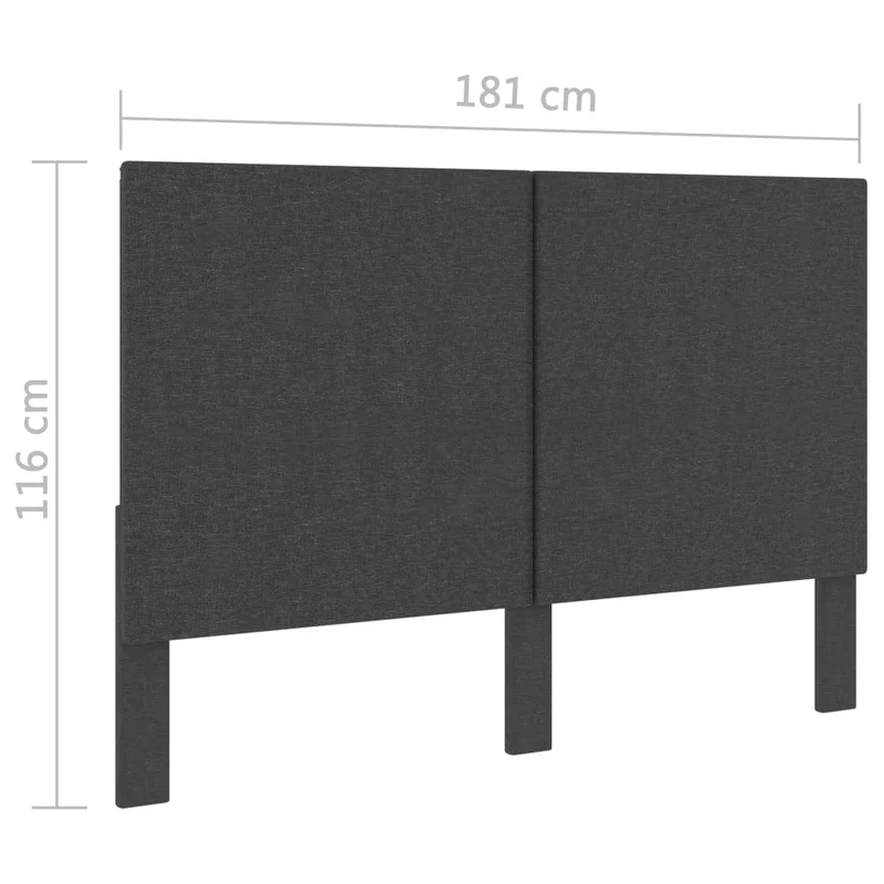 Tête de lit accessoire couchage chambre à coucher meuble 180 x 200 cm tissu gris foncé TDL0203151