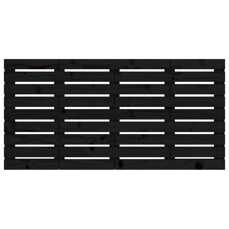Tête de lit accessoire couchage chambre à coucher meuble murale style palette 146 x 3 x 63 cm bois massif noir TDL0202533