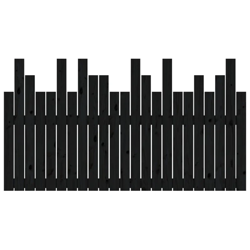 Tête de lit accessoire couchage chambre à coucher meuble murale style palette 146,5 x 3 x 80 cm bois massif noir TDL0202534