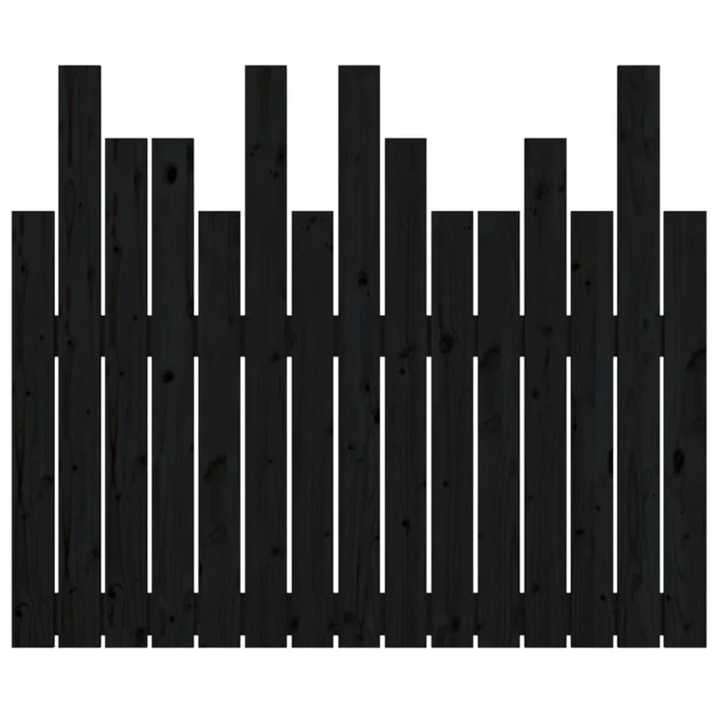 Tête de lit accessoire couchage chambre à coucher meuble murale style palette 95,5 x 3 x 80 cm Bois massif noir TDL0202496
