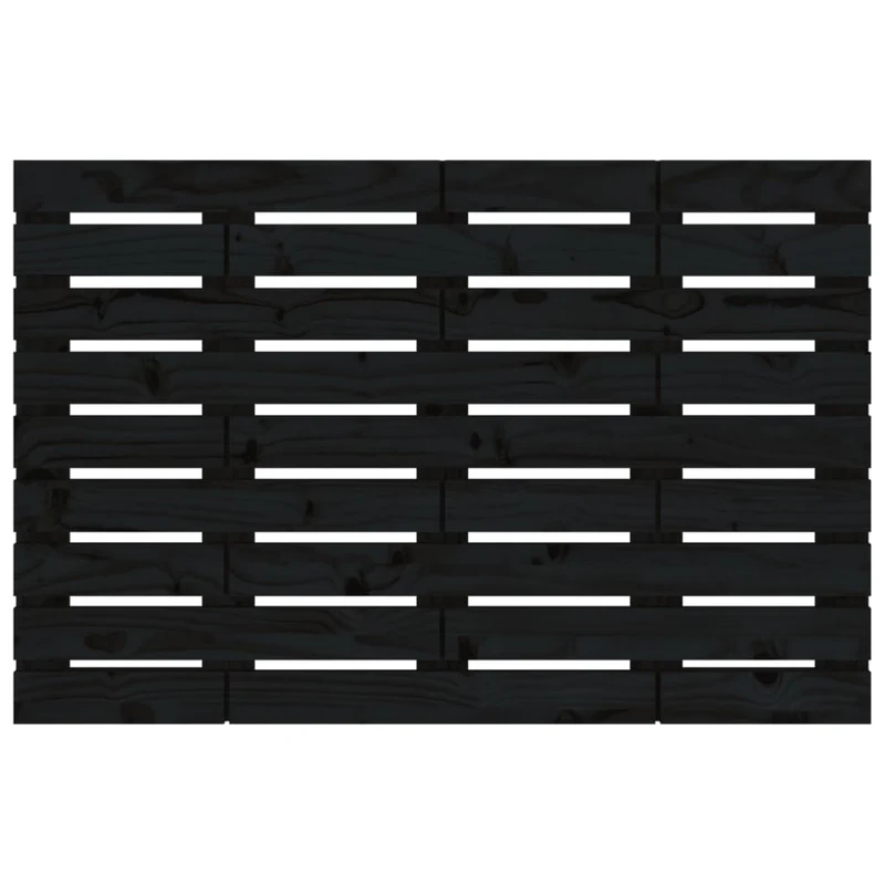 Tête de lit accessoire couchage chambre à coucher meuble murale style palette 96 x 3 x 63 cm Bois massif noir TDL0202494