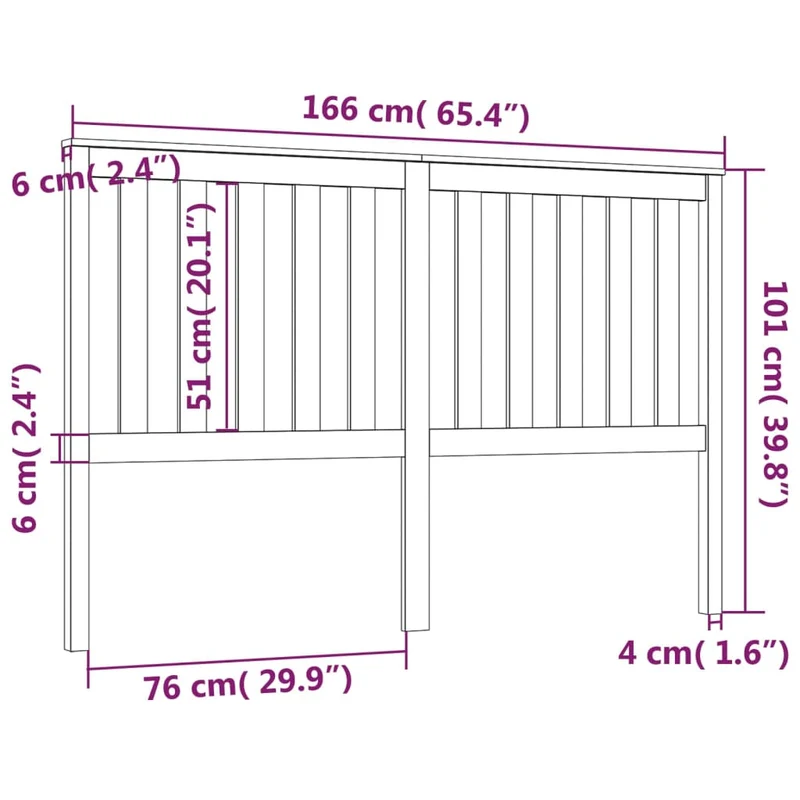 Tête de lit accessoire couchage chambre à coucher meuble 166 x 6 x 101 cm bois de pin noir TDL0202200