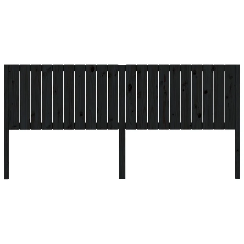 Tête de lit accessoire couchage chambre à coucher meuble 205,5 x 4 x 100 cm bois de pin noir TDL0202155