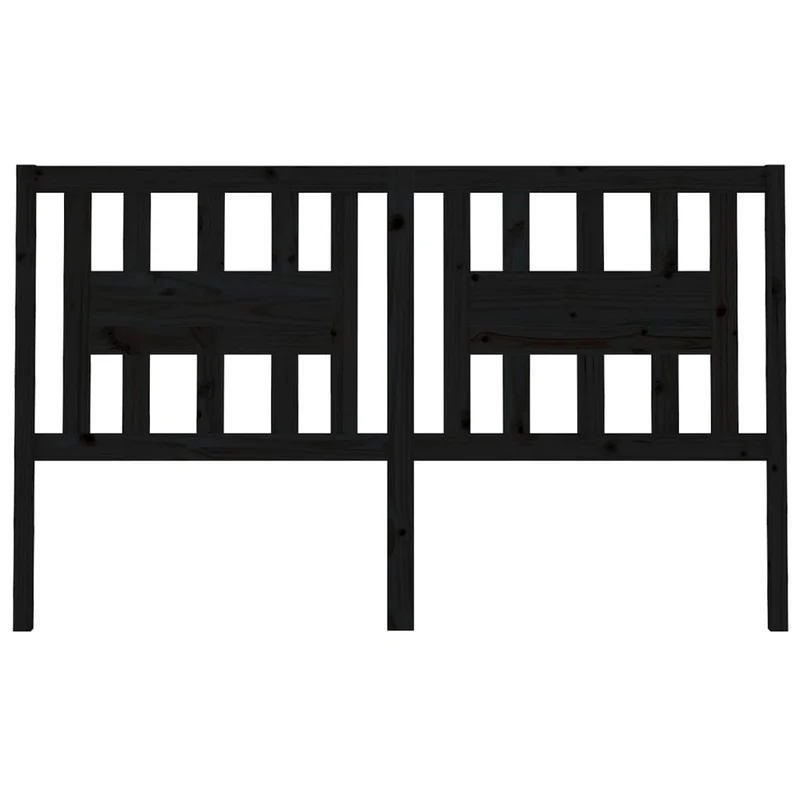 Tête de lit accessoire couchage chambre à coucher meuble 206 x 4 x 100 cm bois de pin noir TDL0202138