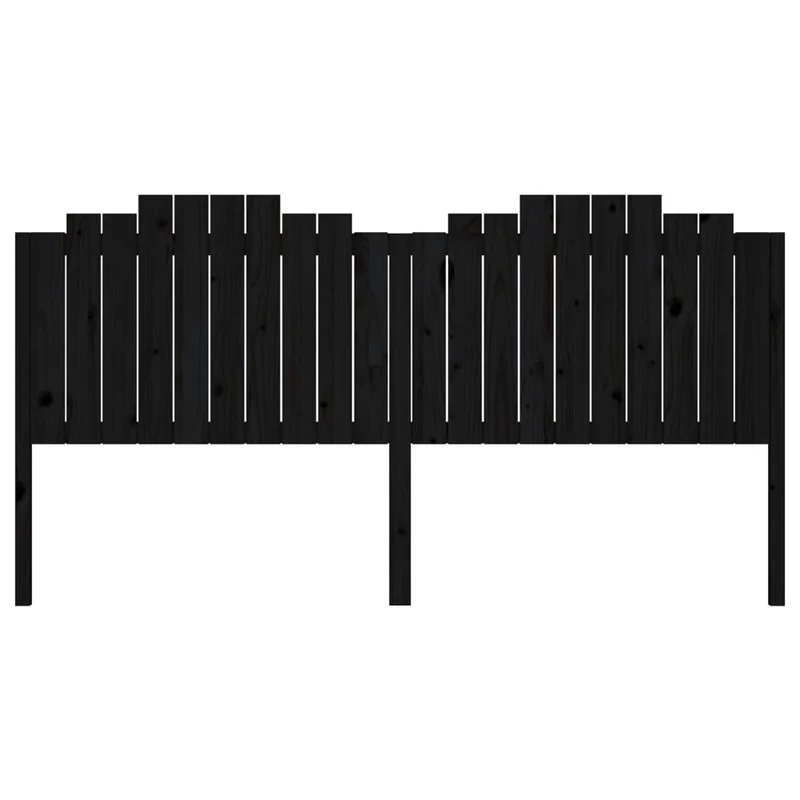 Tête de lit accessoire couchage chambre à coucher meuble 206 x 4 x 110 cm bois de pin noir TDL0202135