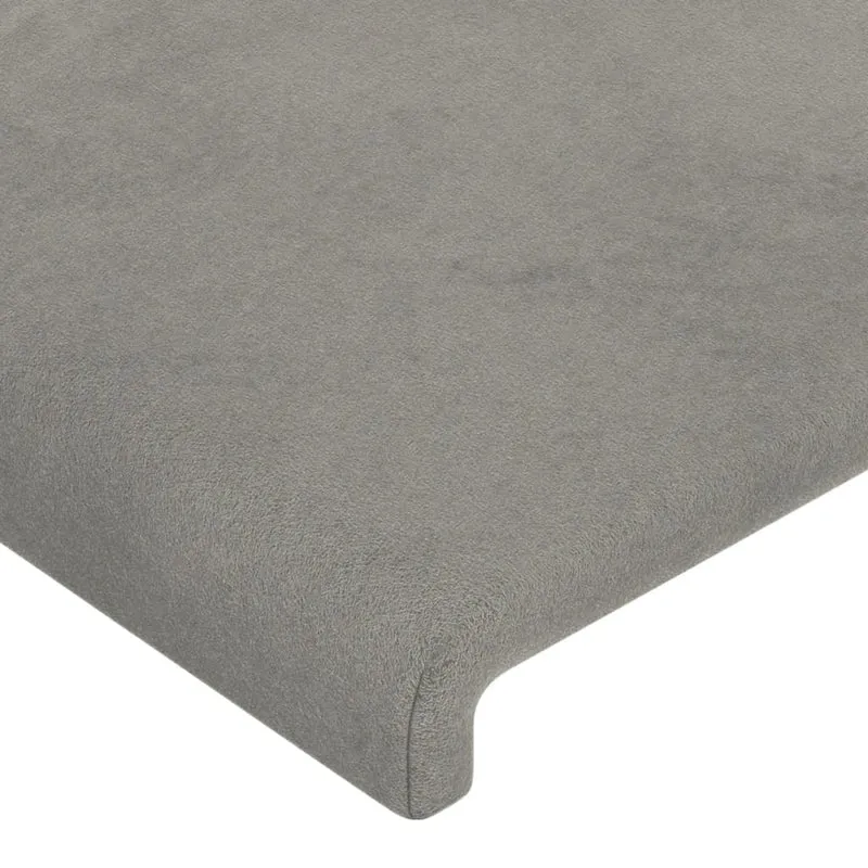 Tête de lit accessoire couchage chambre à coucher meuble à LED 200 x 5 x 78/88 cm tissu velours gris clair TDL0201311