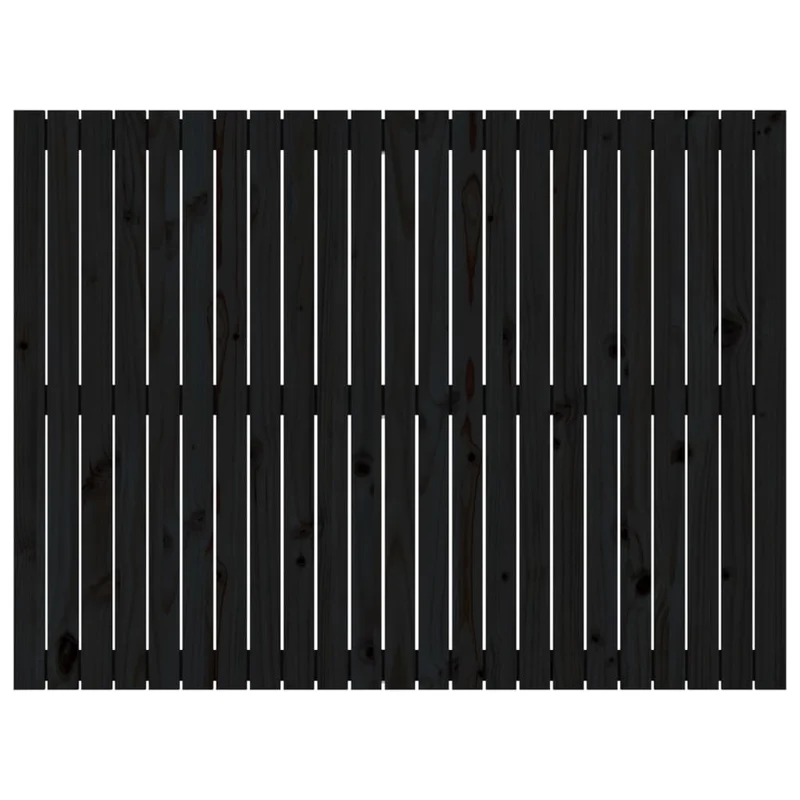 Tête de lit accessoire couchage chambre à coucher meuble murale style palette 146,5 x 3 x 110 cm bois massif noir TDL0202535