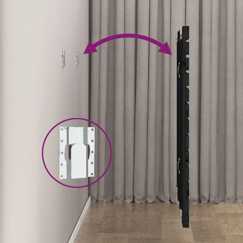 Tête de lit accessoire couchage chambre à coucher meuble murale 146 x 3 x 91,5 cm bois massif noir TDL0202532