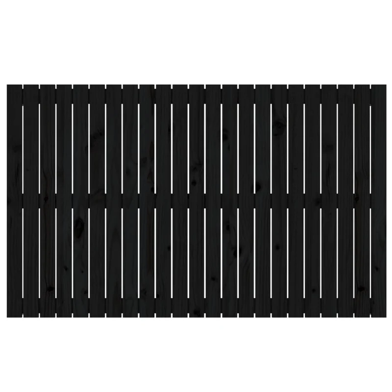 Tête de lit accessoire couchage chambre à coucher meuble murale style palette 147 x 3 x 90 cm bois massif noir TDL0202530