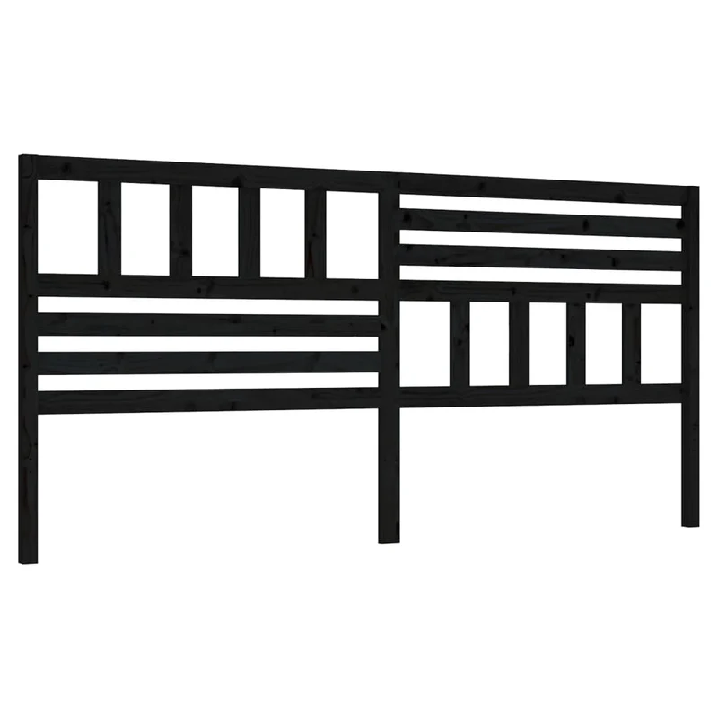 Tête de lit accessoire couchage chambre à coucher meuble 186 x 4 x 100 cm bois de pin noir TDL0202178