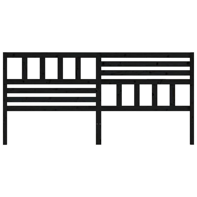 Tête de lit accessoire couchage chambre à coucher meuble 186 x 4 x 100 cm bois de pin noir TDL0202178