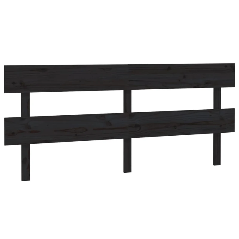Tête de lit accessoire couchage chambre à coucher meuble 204 x 3 x 81 cm bois de pin noir TDL0202163