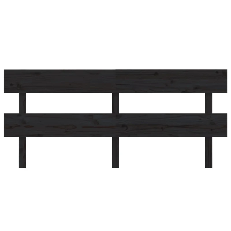 Tête de lit accessoire couchage chambre à coucher meuble 204 x 3 x 81 cm bois de pin noir TDL0202163