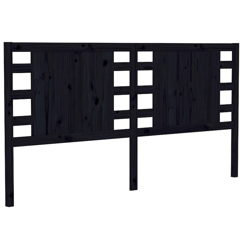 Tête de lit accessoire couchage chambre à coucher meuble 206 x 4 x 100 cm bois de pin noir TDL0202149