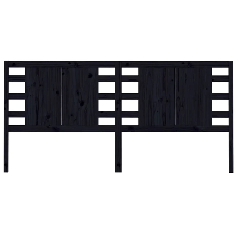 Tête de lit accessoire couchage chambre à coucher meuble 206 x 4 x 100 cm bois de pin noir TDL0202149