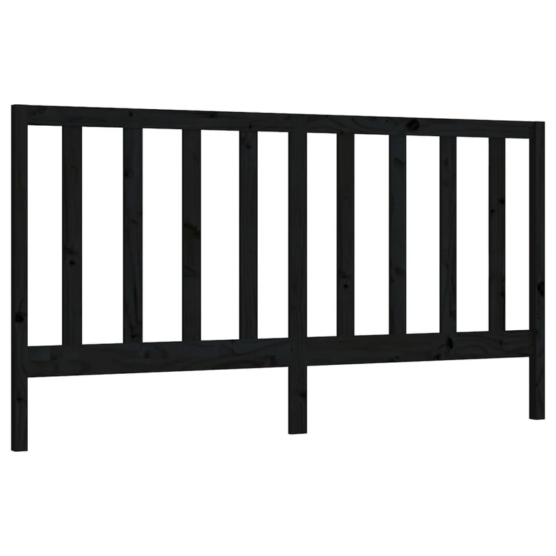 Tête de lit accessoire couchage chambre à coucher meuble 206 x 4 x 100 cm bois de pin noir TDL0202146