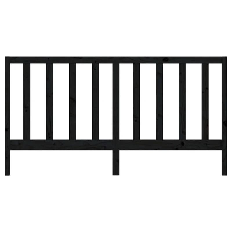 Tête de lit accessoire couchage chambre à coucher meuble 206 x 4 x 100 cm bois de pin noir TDL0202146