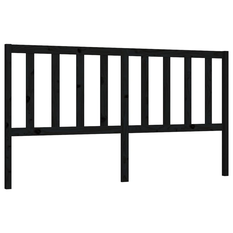 Tête de lit accessoire couchage chambre à coucher meuble 206 x 4 x 100 cm bois de pin noir TDL0202141