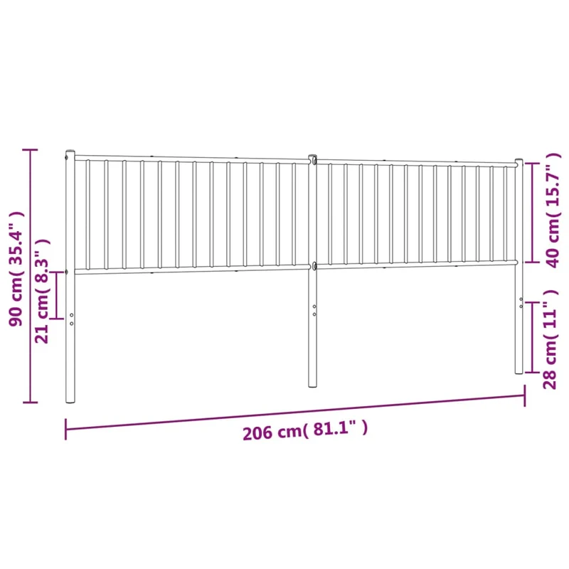 Tête de lit accessoire couchage chambre à coucher meuble 200 cm métal blanc TDL0202463