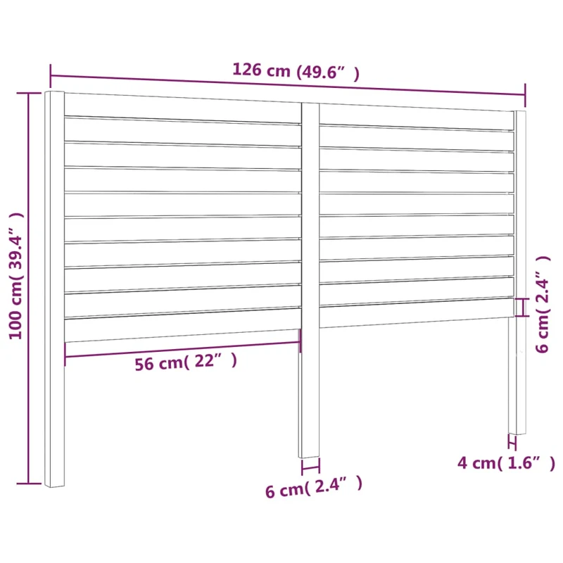 Tête de lit accessoire couchage chambre à coucher meuble 126 x 4 x 100 cm bois de pin noir TDL0202335