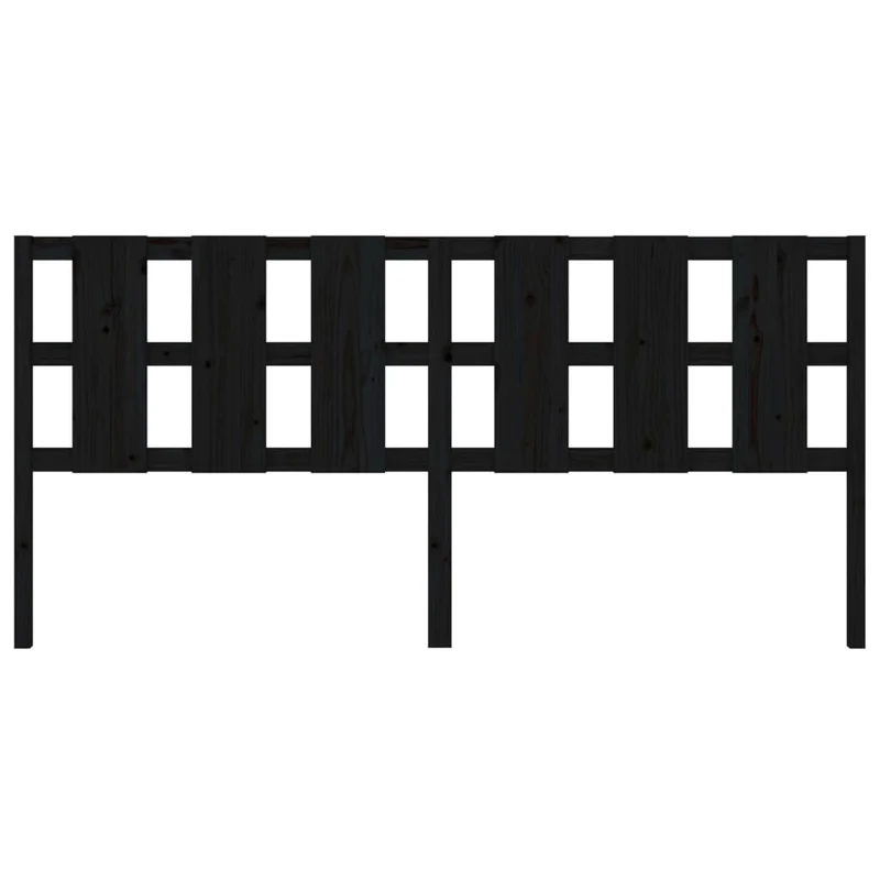 Tête de lit accessoire couchage chambre à coucher meuble 205,5 x 4 x 100 cm bois de pin noir TDL0202156