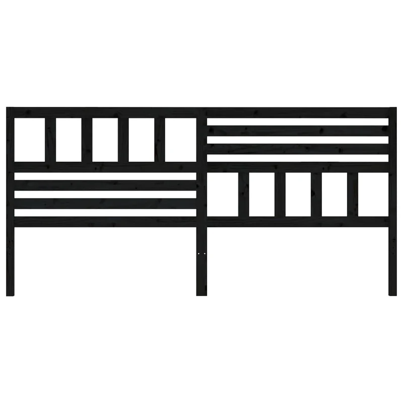 Tête de lit accessoire couchage chambre à coucher meuble 206 x 4 x 100 cm bois de pin noir TDL0202147