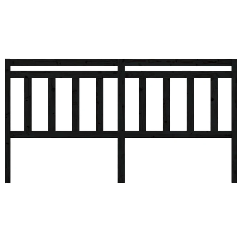 Tête de lit accessoire couchage chambre à coucher meuble 206 x 4 x 100 cm bois de pin noir TDL0202143