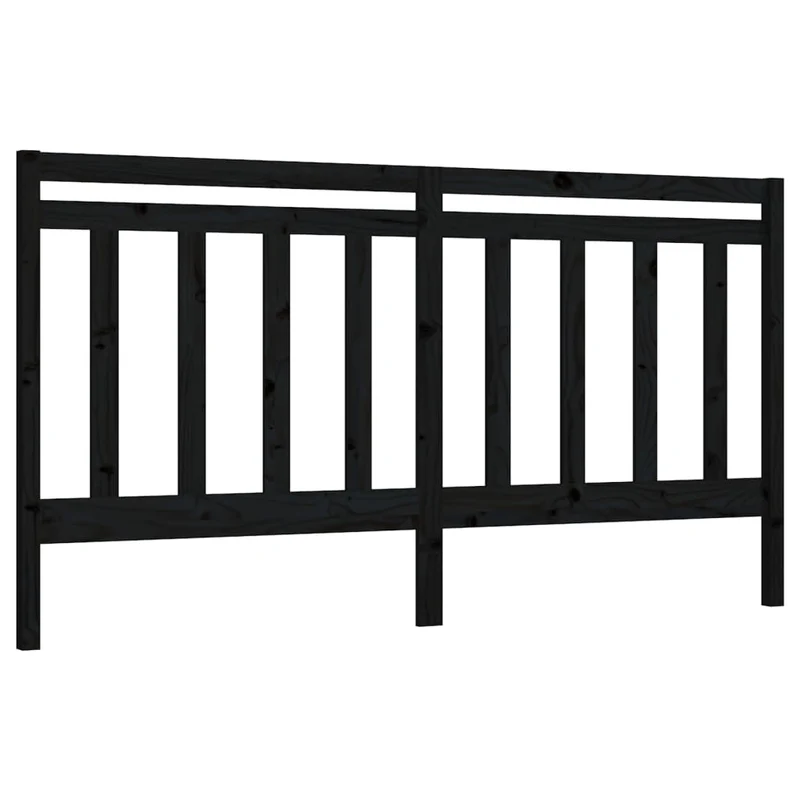 Tête de lit accessoire couchage chambre à coucher meuble 206 x 4 x 100 cm bois de pin noir TDL0202139