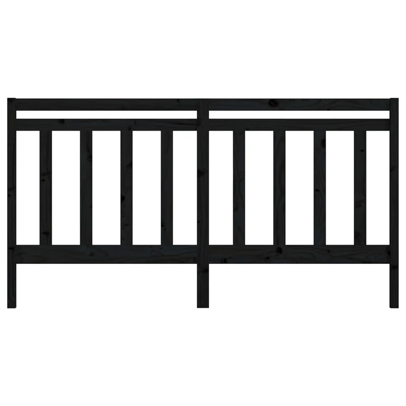 Tête de lit accessoire couchage chambre à coucher meuble 206 x 4 x 100 cm bois de pin noir TDL0202139