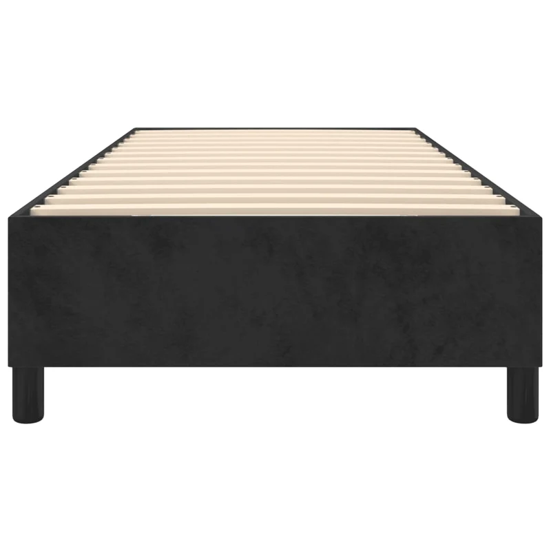 Sommier à lattes sur pieds cadre de lit 80x200 cm tissu velours noir TDL0206981