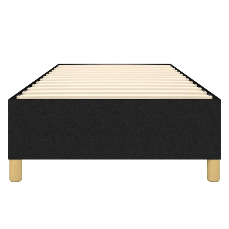 Sommier à lattes sur pieds cadre de lit 90x190 cm tissu noir TDL0206974