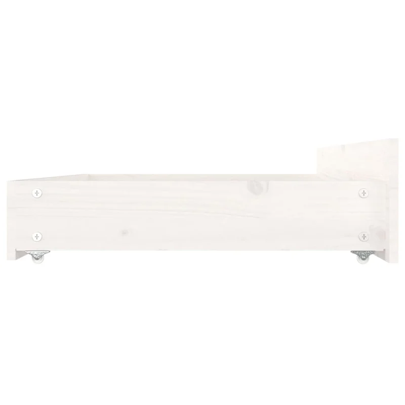 Tiroir de lit rangement avec roulettes lot de 4 bois de pin blanc TDL0206815