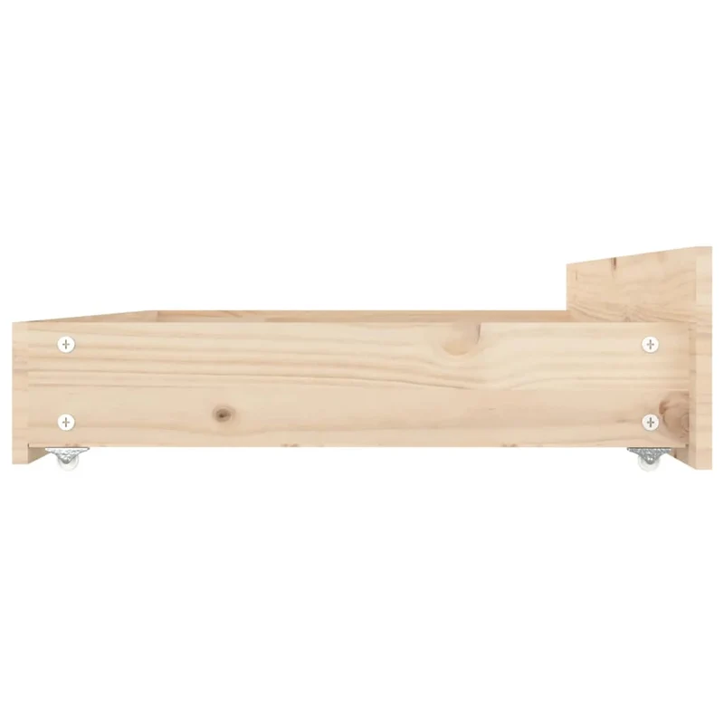 Tiroir de lit rangement avec roulettes lot de 4 bois de pin TDL0206813