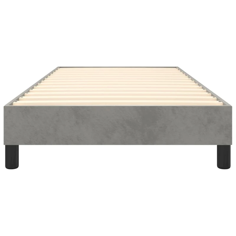 Sommier à lattes sur pieds cadre de lit 80x200 cm tissu velours gris clair TDL0207165