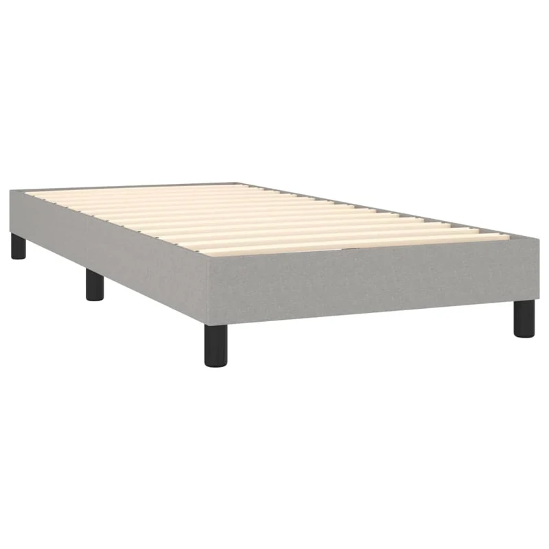 Sommier à lattes sur pieds cadre de lit 90x200 cm tissu gris clair TDL0207157