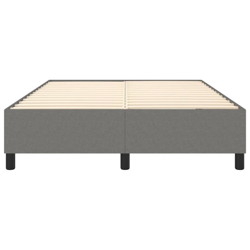 Sommier à lattes sur pieds cadre de lit 140x190 cm tissu gris foncé TDL0207140