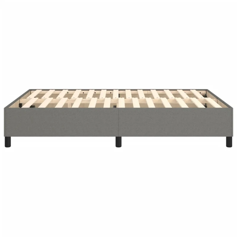 Sommier à lattes sur pieds cadre de lit 140x190 cm tissu gris foncé TDL0207140