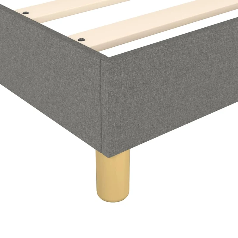 Sommier à lattes sur pieds cadre de lit 140x200 cm tissu gris foncé TDL0207131